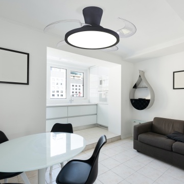 Ventilator de tavan LED Eolo Slim, 4 pale, 38W, Negru, Kelektron – fotografie de prezentare suplimentară