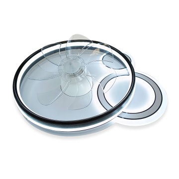 Ventilator de tavan LED Ventus, 7 pale, Ø40 cm, 8–86W, Negru + Alb, Kelektron - Img 5