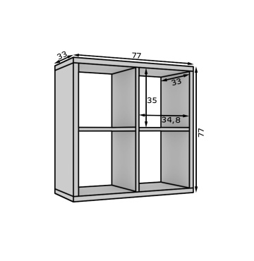 Bibliotecă, 77x77 cm, Cleo III, ADRK Furniture – fotografie secundară a produsului