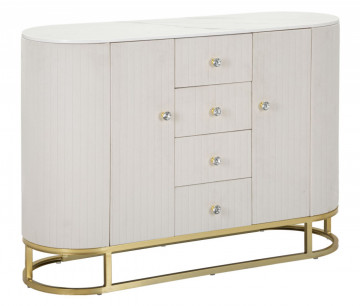Bufet crem/carrara alb din catifea, 120x40x85, Montpellier Mauro Ferretti