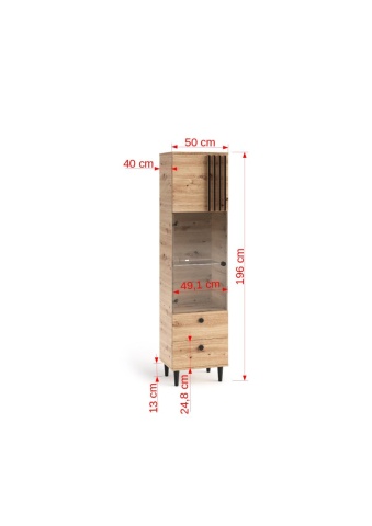 Bufet LIVIA 05 – 50x40x196 cm – Stejar Artisan - Img 4