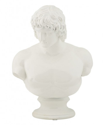 Bust decorativ alb din polirasina, 18,2x12,8x25 cm, Roman Centurion Mauro Ferretti - Img 1