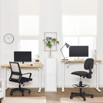 Cadru pentru birou electric reglabil alb din metal, 115-147 x 60 x 71-112 cm, Songmics - Img 6