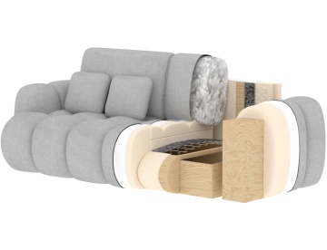 Canapea Cotonn extensibil, 256x119x105 cm – Modullo 01 - Img 10