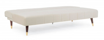 Canapea extensibilă crem din catifea si lemn de Eucalipt cu 3 locuri, 180 cm, Alma Bizzotto - Img 6