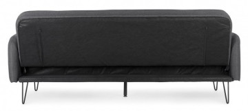 Canapea extensibilă neagra din stofa si lemn de Eucalipt cu 3 locuri, 200 cm, Bridjet Bizzotto - Img 4