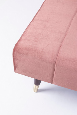 Canapea extensibilă roz pudra din catifea si lemn de Eucalipt cu 3 locuri, 180 cm, Alma Bizzotto - Img 5