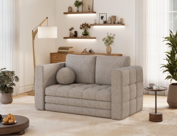 Canapea Kastol , beige bouclé extensibil, 137x71x74 cm – Royal 18 - Img 6