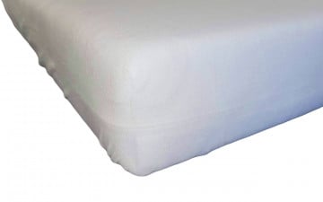 Cearceaf de pat Bumbac alb belelusi si copii, cu elastic, 156x65 - Img 6