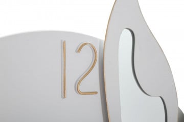 Ceas decorativ alb din metal / sticla, 66 x 64 x 4,5 cm, Farfalla Mauro Ferreti - Img 3