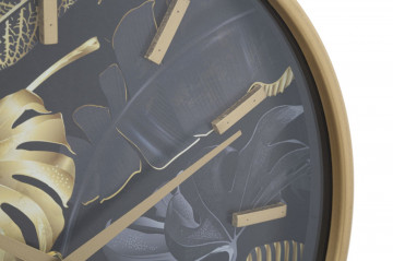 Ceas decorativ negru/auriu din MDF si metal, ∅ 40 cm, Palm Mauro Ferretti - Img 2
