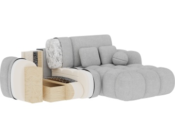 Colțar Covelion extensibil, 260x167x105 cm, orientare dreapta – Royal 18 - Img 13