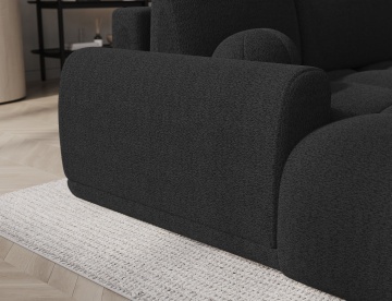 Colțar extensibil cu lada de depozitare | antracit bouclé | 227x170 cm | Vittario ELTAP - Img 6