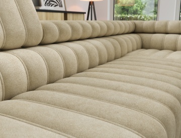 Colțar Kanedo extensibil, 269x204x86 cm, orientare dreapta – Aura 18 – prezentare de catalog a produsului