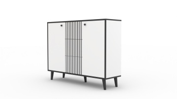Comodă cu doua usi si trei sertare, 120x35x90cm, FADI, ADRK Furniture - Img 6