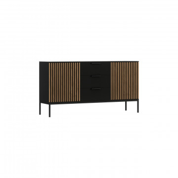 Comodă Meorati 150 Chest of drawer negru, 40x150x80 cm – Negru