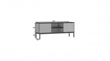 Comodă TV Meorati 150 Media cabinet negru – Negru - Img 7