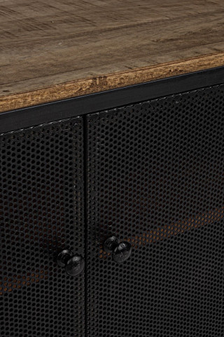Comoda TV neagra/maro din metal si lemn de Mango, 120x35x52 cm, Roderic Bizzotto - Img 5