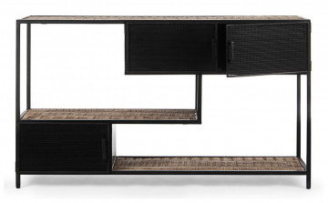 Consola neagra din metal si lemn de Mango, 140x35x82 cm, Roderic Bizzotto - Img 7