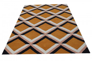 Covor Combs Bedora, 80x150 cm, 100% lana, multicolor, finisat manual - Img 3