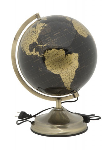 Decoratiune cu lumina ambientala glob negru/bronz din metal, ∅ 25 cm, Globe Mauro Ferretti - Img 2