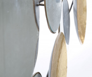 Decoratiune de perete aurie din metal si oglinzi, 118x2,5x60 cm, Glam Gold Mauro Ferretti - Img 3