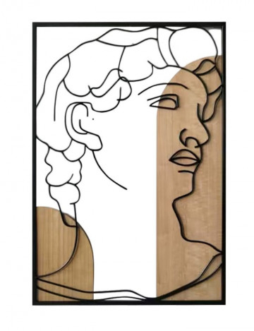 Decoratiune de perete din metal si MDF, 60 x 2 x 80 cm, David B Mauro Ferreti
