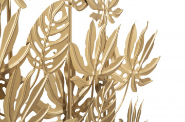 Decoratiune frunze exotice aurii din metal, 56x10x57,5 cm, Palm Mauro Ferretti - Img 4