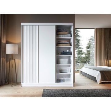 Dulap cu uși glisante Biancco III, 180x60x220 cm – Alb – imagine de produs din seria de prezentare