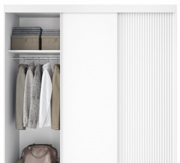 Dulap cu uși glisante Biancco III, 180x60x220 cm – Alb – prezentare suplimentară a produsului