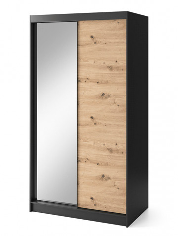 Dulap cu uși glisante Esville II, 120x60x220 cm – Lemn – cadru suplimentar de prezentare