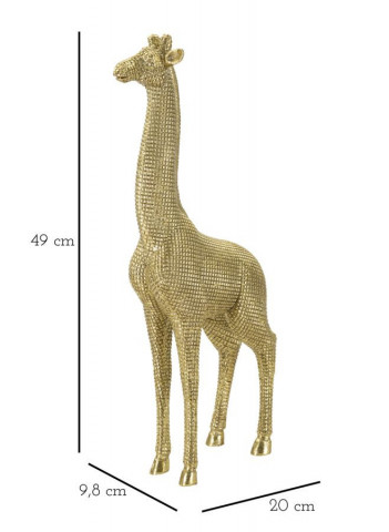 Figurina decorativa aurie din polirasina, 20x9,8x49 cm, Giraffe Mauro Ferretti - Img 5