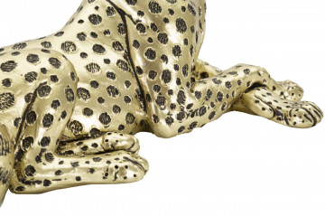 Figurina decorativa aurie din polirasina, 27,3x10,3x13,9 cm, Leopard Mauro Ferretti - Img 4