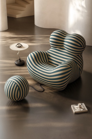 fotoliu mama bear ergonomic cu dungi verzi