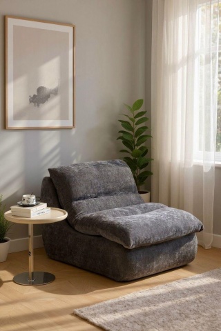 Fotoliu Memory Foam gri antracit AlmaCasa din spumă HD