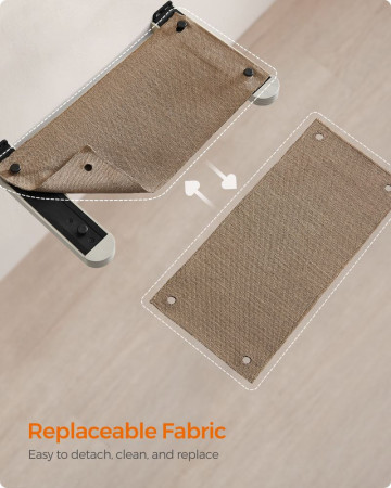 Hamac de perete, 46,6 x 28 x 7,4 cm, PAL / textil, maro / grej, Feandrea – fotografie secundară a produsului