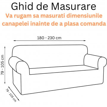 Husa elastica din catifea, canapea 3 locuri, cu brate, gri, HCCJ3-02 - Img 13