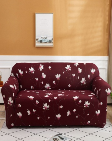 Husa Elastica pentru Canapea 2 Locuri, Floricele Albe, HEJ2-13 – imagine secundară de catalog