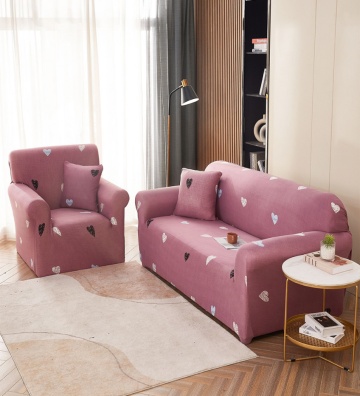 Husa Elastica Pentru Canapea 3 Locuri, Colored Hearts, HEJ3-25 – prezentare alternativă a produsului