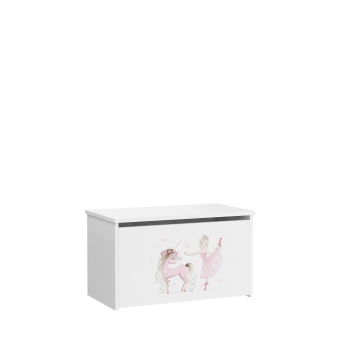 Ladă pentru jucării DARIA – 73x40x42 cm – Alb / Ballerina With Unicorn / BALLERINA WITH UNICORN - Img 2