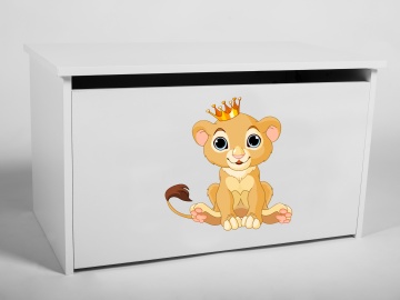Ladă pentru jucării DARIA – 73x40x42 cm – Alb / LION
