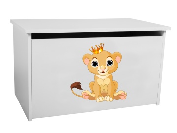 Ladă pentru jucării DARIA – 73x40x42 cm – Alb / LION - Img 2