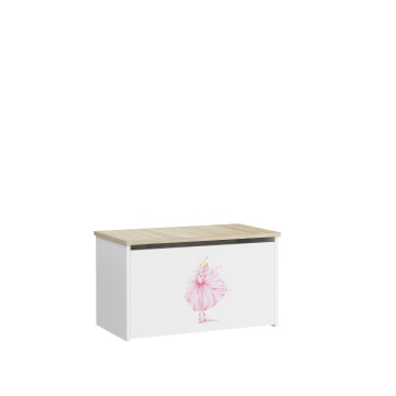 Ladă pentru jucării DARIA – 73x40x42 cm – Alb / Sonoma / BALLERINA - Img 2