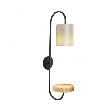 Lampa de perete opviq servis, 28x73 cm, E27, 100 W, negru / crem - Img 1