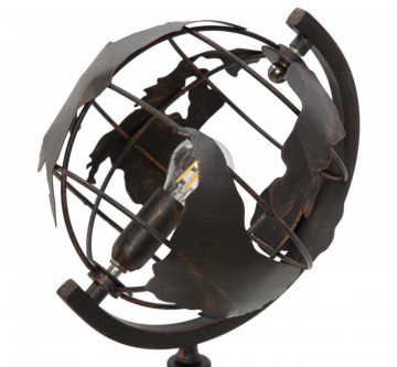 Lampa neagra/aramie din metal, Soclu E14 Max 40W, 24x20x40 cm, World Industry Mauro Ferretti - Img 4