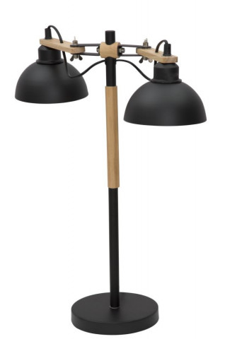 Lampa neagra din metal si lemn, 52 x 18 x 60 cm, soclu E27, Max 40W, Stadium Mauro Ferreti - Img 2