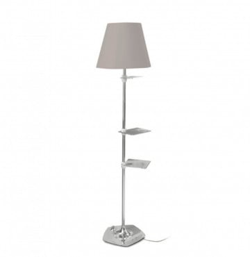 Lampa podea Shelf I, Soclu E27, Max 60W, negru / crom, Kelektron - Img 1