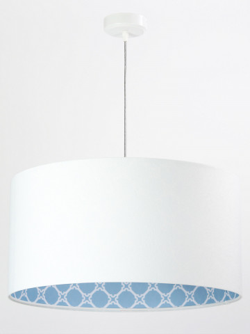 Lampă suspendată din catifea alba cu interior albastru, 1xE27, BPS Koncept - Img 5