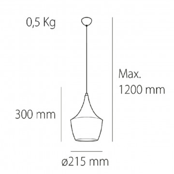 Lampa suspendata Hat 4, negru, Max 60W, Soclu E27, Kelektron - Img 3
