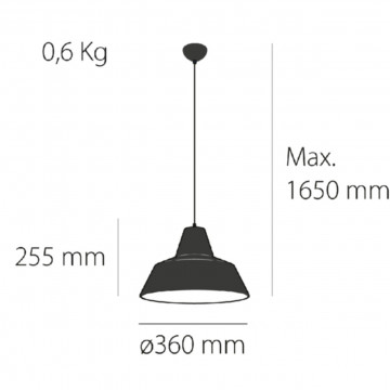 Lampa suspendata Umbrella 9, negru, Soclu E27, Max 60W, Kelektron - Img 4